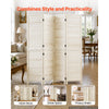 VEVOR Wood Room Divider 4 Panels 67 in Tall Wood Folding Privacy Screen, For Room Separation & Home Decor, Solid Frame, 360° Two-Way Hinges, Easy Assembly, Louvered Wooden Partition with Hardware