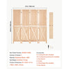 VEVOR Wood Room Divider Pegboard Wood Folding Privacy Screen with Shelves, For Room Separation & Home Decor, 4 Panels, Solid Frame with X Pattern, 360° Two-Way Hinges, Wooden Partition with Hardware