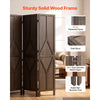 VEVOR Wood Room Divider 4 Panels Wood Folding Privacy Screen Y Pattern, For Room Separation & Home Decor, 67 inches Tall, Solid Frame, 360° Two-Way Hinges, Rustic Wooden Partition with Hardware