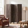 VEVOR Wood Room Divider 4 Panels Wood Folding Privacy Screen X Pattern, For Room Separation & Home Decor, 67 inches Tall, Solid Frame, 360° Two-Way Hinges, Rustic Wooden Partition with Hardware