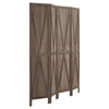 VEVOR Wood Room Divider 4 Panels Wood Folding Privacy Screen X Pattern, For Room Separation & Home Decor, 67 inches Tall, Solid Frame, 360° Two-Way Hinges, Rustic Wooden Partition with Hardware