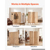 VEVOR Wood Room Divider 4 Panels 59.8" Pegboard Wood Folding Privacy Screen, For Room Separation & Home Decor, Solid Frame with X Pattern, 360° Two-Way Hinges, Rustic Wooden Partition with Hardware