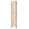 VEVOR Wood Room Divider 4 Panels 59.8" Pegboard Wood Folding Privacy Screen, For Room Separation & Home Decor, Solid Frame with X Pattern, 360° Two-Way Hinges, Rustic Wooden Partition with Hardware