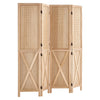 VEVOR Wood Room Divider 4 Panels 59.8" Pegboard Wood Folding Privacy Screen, For Room Separation & Home Decor, Solid Frame with X Pattern, 360° Two-Way Hinges, Rustic Wooden Partition with Hardware