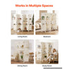 VEVOR Wood Room Divider 6 Panels Wood Folding Privacy Screen with Shelves, For Room Separation & Home Decor, 67.1 in Tall, Solid Frame, 360° Two-Way Hinges, Louvered Wooden Partition with Hardware