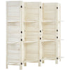 VEVOR Wood Room Divider 6 Panels Wood Folding Privacy Screen with Shelves, For Room Separation & Home Decor, 67.1 in Tall, Solid Frame, 360° Two-Way Hinges, Louvered Wooden Partition with Hardware