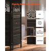 VEVOR Wood Room Divider 6 Panels 67 in Carved Wood Folding Privacy Screen, For Room Separation & Home Decor, Solid Frame, 360° Two-Way Hinges, Easy Assembly, Louvered Wooden Partition with Hardware