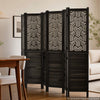 VEVOR Wood Room Divider 6 Panels 67 in Carved Wood Folding Privacy Screen, For Room Separation & Home Decor, Solid Frame, 360° Two-Way Hinges, Easy Assembly, Louvered Wooden Partition with Hardware