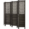 VEVOR Wood Room Divider 6 Panels 67 in Carved Wood Folding Privacy Screen, For Room Separation & Home Decor, Solid Frame, 360° Two-Way Hinges, Easy Assembly, Louvered Wooden Partition with Hardware