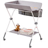 VEVOR Baby Changing Table, Folding Diaper Changing Station with Lockable Wheels, Portable Changing Table 3-level Adjustable Heights, with Storage Basket & Hanging Racks for Newborns & Infant