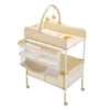 VEVOR Baby Changing Table, Foldable Diaper Change Station with 2 Fabric Drawers, Side Basket & Hanging Rod, Adjustable Height Portable Changing Table with Lockable Wheels & 2 Star Toys, Light Beige