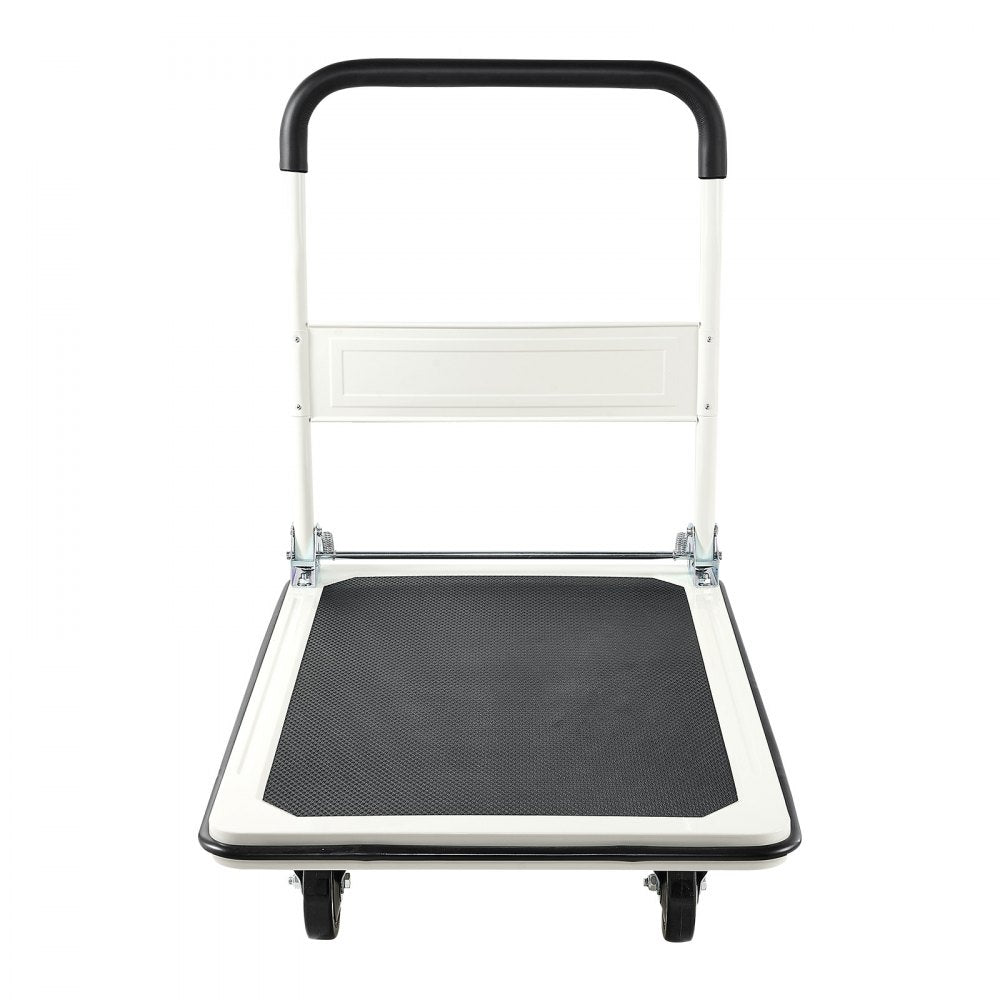 VEVOR Foldable Push Cart Dolly, 660 lbs Load Capacity, Folding Platform Truck with Swivel Wheels, Moving Platform Hand Truck Flatbed Cart, Space Saving Push Handle, for Easy Storage, 35.4 x 34.3 x 24 in