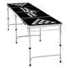 VEVOR 8 Foot Portable Beer Pong Table, Foldable Tailgate Table,Carrying Handles and 6 Pong Balls, Adjustable Height, Lightweight Table for Office, Tailgate Party, Travel and Camping, Black