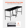 VEVOR 8 Foot Portable Beer Pong Table, Foldable 36 inch Heightened Table,  Carrying Handles and 6 Pong Balls, Lightweight Tailgate Table for Office, Tailgate Party, Travel & Camping, Black