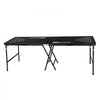 VEVOR 8 Foot Portable Beer Pong Table, Foldable 36 inch Heightened Table,  Carrying Handles and 6 Pong Balls, Lightweight Tailgate Table for Office, Tailgate Party, Travel & Camping, Black
