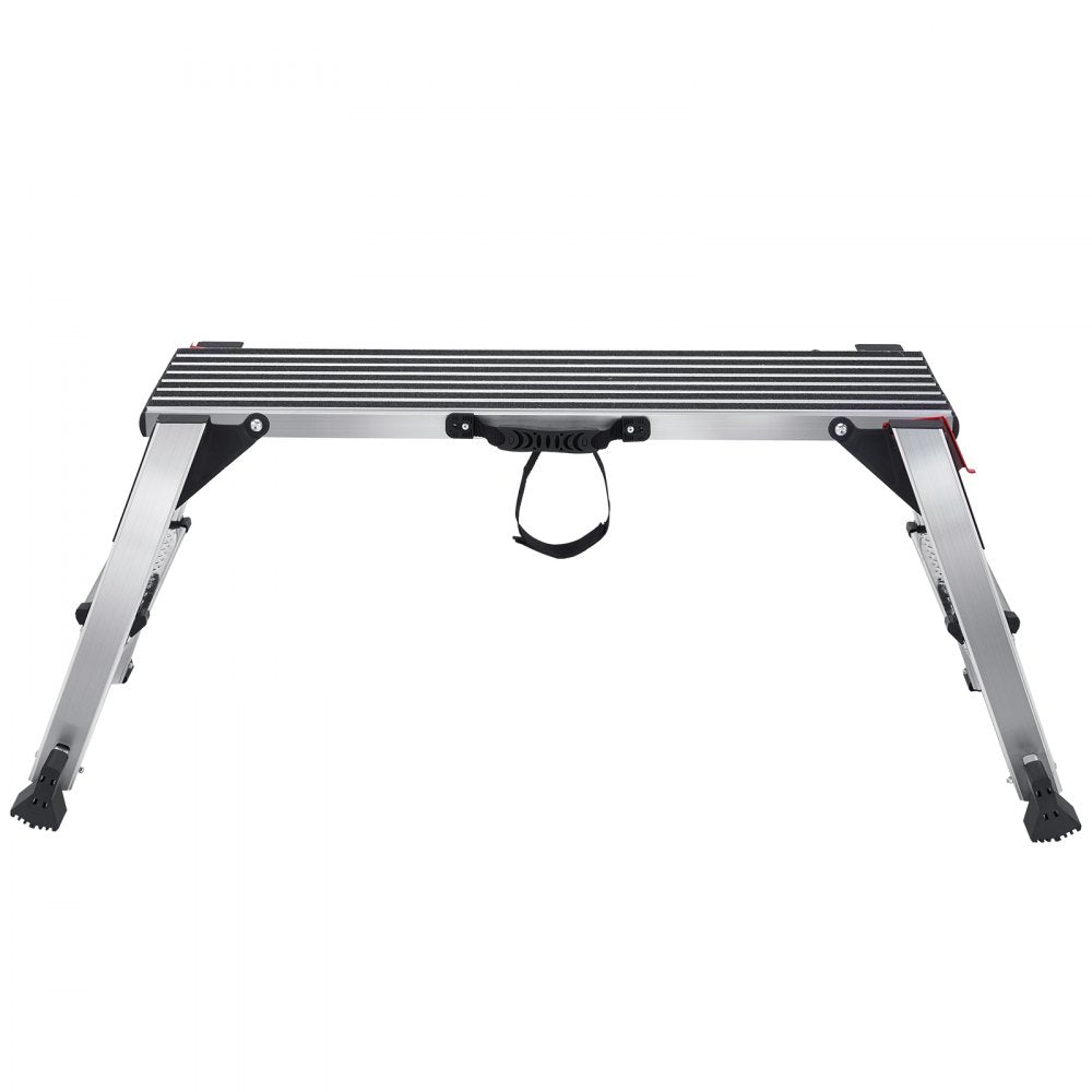 VEVOR Folding Work Platform, 660 lbs Load Capacity, Aluminum Drywall Stool Ladder, Heavy Duty Work Bench w/ Non-Slip Feet, Ideal for Washing Vehicles, Cleaning, Painting, Decorating