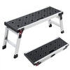 VEVOR Folding Work Platform, 35.8 x 12.2 in Aluminum Step Stool, 16.5 in Height, 500 lbs Load Capacity, Heavy Duty Platform Ladder with Locks, Portable Work Bench for Painting & Maintenance & Home