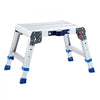 VEVOR Folding Work Platform, Adjustable Height 12-16 in, 500 lbs Capacity Aluminum Step Stool, Heavy Duty Non-Slip Platform Ladder, Portable Work Bench for Painting, Cleaning, Home & Professional Use