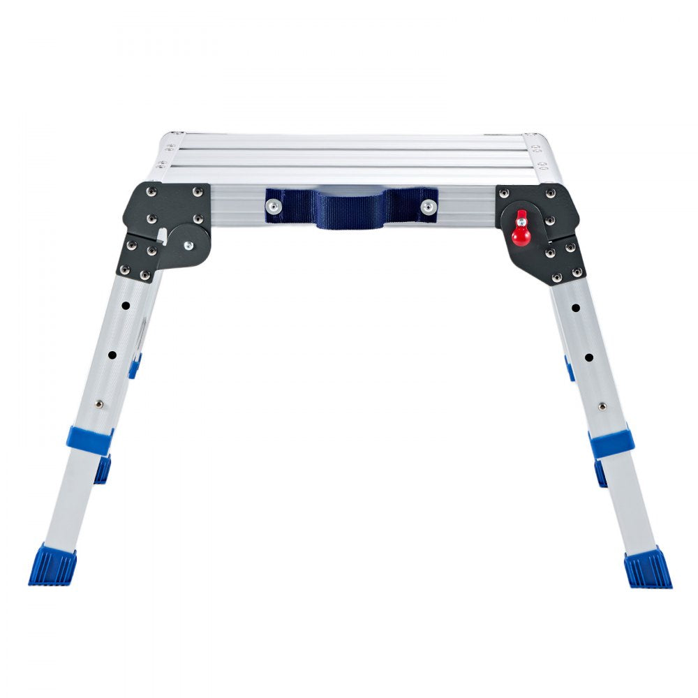 VEVOR Folding Work Platform, Adjustable Height 12-16 in, 500 lbs Capacity Aluminum Step Stool, Heavy Duty Non-Slip Platform Ladder, Portable Work Bench for Painting, Cleaning, Home & Professional Use