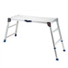 VEVOR Folding Work Platform, Adjustable Height 23-34.5 in, 40 x 18 in Aluminum Step Stool, 500 lbs Load Capacity, Heavy Duty Non-Slip Platform Ladder, Portable Work Bench for Painting, Maintenance