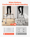 VEVOR Folding Work Platform, Adjustable Height 23-34.5 in, 40 x 18 in Aluminum Step Stool, 500 lbs Load Capacity, Heavy Duty Non-Slip Platform Ladder, Portable Work Bench for Painting, Maintenance