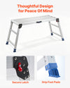 VEVOR Folding Work Platform, Adjustable Height 23-34.5 in, 40 x 18 in Aluminum Step Stool, 500 lbs Load Capacity, Heavy Duty Non-Slip Platform Ladder, Portable Work Bench for Painting, Maintenance