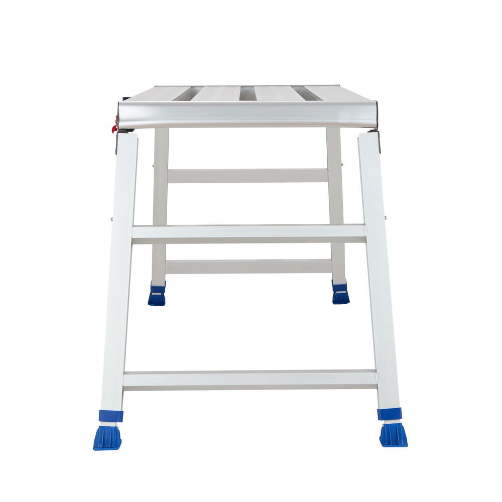 VEVOR Folding Work Platform, Adjustable Height 23-34.5 in, 40 x 18 in Aluminum Step Stool, 500 lbs Load Capacity, Heavy Duty Non-Slip Platform Ladder, Portable Work Bench for Painting, Maintenance