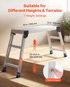 VEVOR Folding Work Platform, Adjustable Height 23-34.5 in, 40 x 12 in Aluminum Step Stool, 500 lbs Load Capacity, Heavy Duty Non-Slip Platform Ladder, Portable Work Bench for Painting, Maintenance