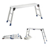 VEVOR Folding Work Platform, Adjustable Height 23-34.5 in, 40 x 12 in Aluminum Step Stool, 500 lbs Load Capacity, Heavy Duty Non-Slip Platform Ladder, Portable Work Bench for Painting, Maintenance