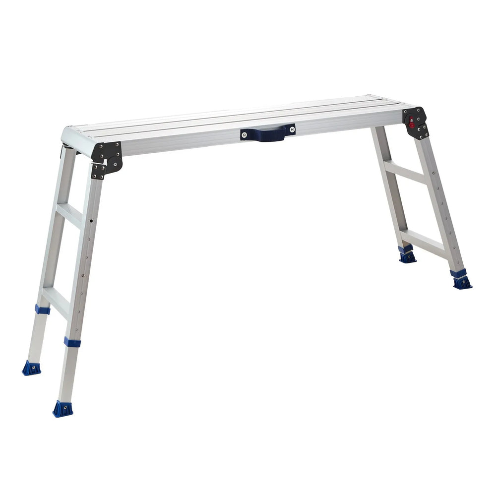 VEVOR Folding Work Platform, Adjustable Height 23-34.5 in, 40 x 12 in Aluminum Step Stool, 500 lbs Load Capacity, Heavy Duty Non-Slip Platform Ladder, Portable Work Bench for Painting, Maintenance