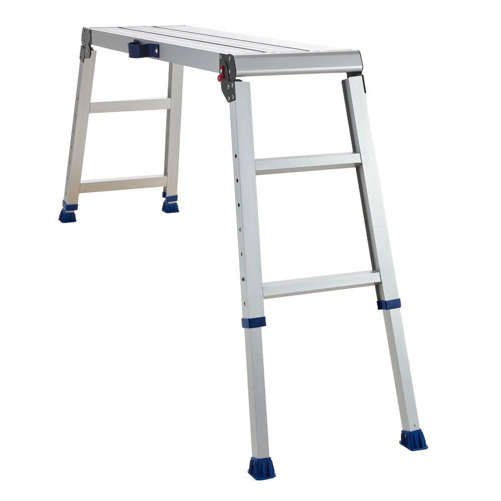 VEVOR Folding Work Platform, Adjustable Height 23-34.5 in, 40 x 12 in Aluminum Step Stool, 500 lbs Load Capacity, Heavy Duty Non-Slip Platform Ladder, Portable Work Bench for Painting, Maintenance