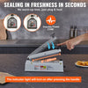 VEVOR Impulse Sealer 8 inch, Manual Heat Sealing Machine with Adjustable Heating Mode, Aluminum Shrink Wrap Bag Sealers for Plastic Mylar PE PP Bags, Portable Poly Bag Sealer with Extra Replace Kit