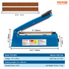 VEVOR Impulse Sealer 8 inch, Manual Heat Seal Machine with Adjustable Heating Mode, ABS Shrink Wrap Bag Sealers for Plastic Mylar PE PP Bags, Portable Poly Bag Sealing Machine with Extra Replace Kit