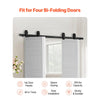 VEVOR Bi-Folding Sliding Barn Door Hardware Track Kit, 60" Top Mount Track Kit, Slide Smoothly & Quietly, Heavy Duty, Easy to Install, Suitable for Four 14" Closet Pantry Laundry Doors (Not Included)