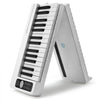 VEVOR 61 Key Folding Keyboard Piano, Bluetooth & MIDI, Portable Electronic Digital Foldable Piano with Sustain Pedal Touch Sensitive Lighted Keys Bag, Rechargeable for Beginners Teens Adults, White