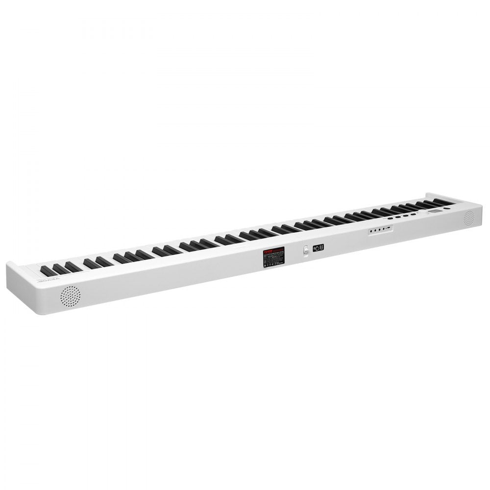 VEVOR 88 Key Folding Keyboard Piano, Bluetooth & MIDI, Portable Electronic Digital Foldable Piano with Sustain Pedal Bag Touch Sensitive Keys Headphones, Rechargeable for Beginners Teens Adults, White