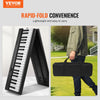 VEVOR 88 Key Folding Keyboard Piano, Bluetooth & MIDI, Portable Electronic Digital Foldable Piano with Sustain Pedal Bag Touch Sensitive Keys Headphones, Rechargeable for Beginners Teens Adults, Black
