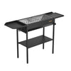 VEVOR Foldable Charcoal Grill, Portable Charcoal Barbecue Grill with Adjustable Height & Folding Side Tables, High-Temp Powder-Coated Steel Outdoor BBQ Grills for Camping Backyard Parties