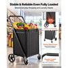 VEVOR Folding Shopping Cart, 24.3 Gal + 6.1 Gal Dual-Basket Grocery Cart, 220LBS Capacity, Steel Rolling Utility Cart with Waterproof Liner & 360° Swivel Wheel for Laundry, Shopping, Camping, Grocery