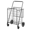 VEVOR Folding Shopping Cart, 25.6 Gal + 5.8 Gal Dual-Basket Grocery Cart, 110LBS Heavy Duty Capacity, Steel Rolling Utility Cart with 360° Swivel Wheels for Laundry, Shopping, Camping, Groceries