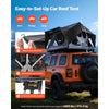 VEVOR Rooftop Tent, 2-3 Person Foldable Aluminum Roof Top Tent with Tri-Color LED Light, Thick Mattress & 10 Windows, Waterproof Windproof Overland Camping Car Roof Rack Suitable for Jeep SUV Pickup