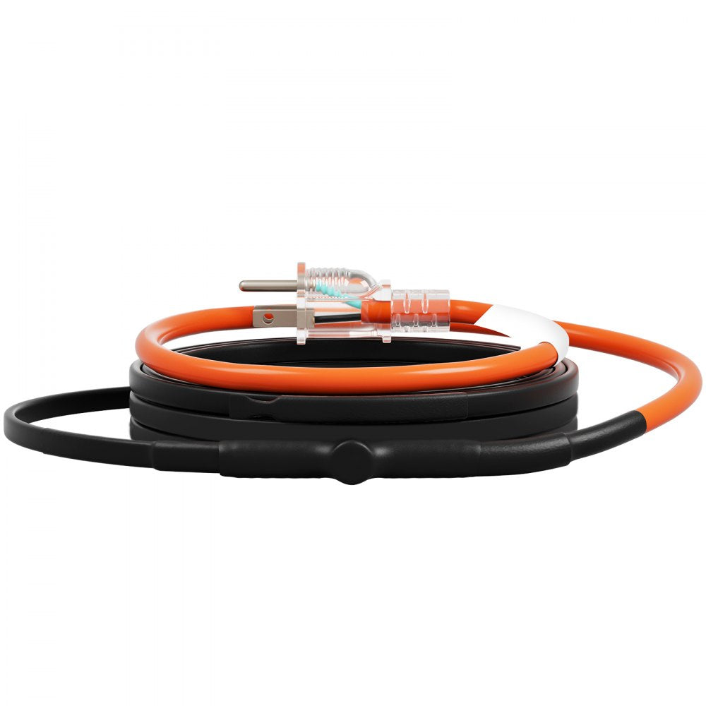 VEVOR Self-Regulating Pipe Heating Cable, 9FT 5W/FT Heat Tape for Pipes Freeze Protection, Water Pipe Heat Cable with Built-in Thermostat Protects PVC Hose, Metal and Plastic Pipe from Freezing