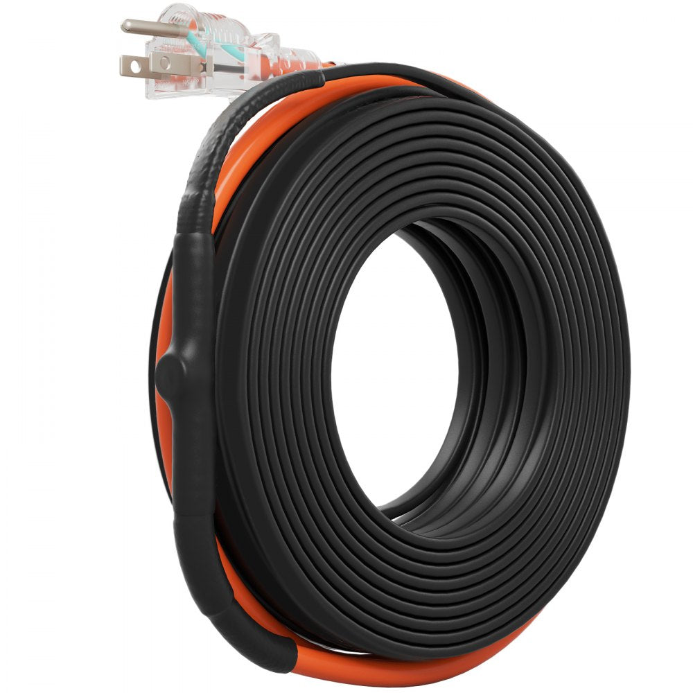 VEVOR Self-Regulating Pipe Heating Cable, 40FT 5W/FT Heat Tape for Pipes Freeze Protection, Water Pipe Heat Cable with Built-in Thermostat Protects PVC Hose, Metal and Plastic Pipe from Freezing