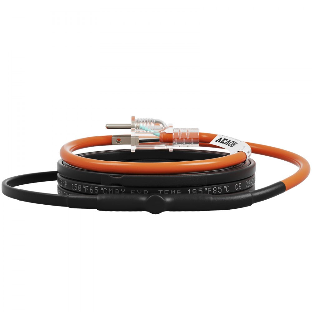 VEVOR Self-Regulating Pipe Heating Cable, 18-feet 5W/ft Heat Tape for Pipes Freeze Protection, Protects PVC Hose, Metal and Plastic Pipe from Freezing, 120V