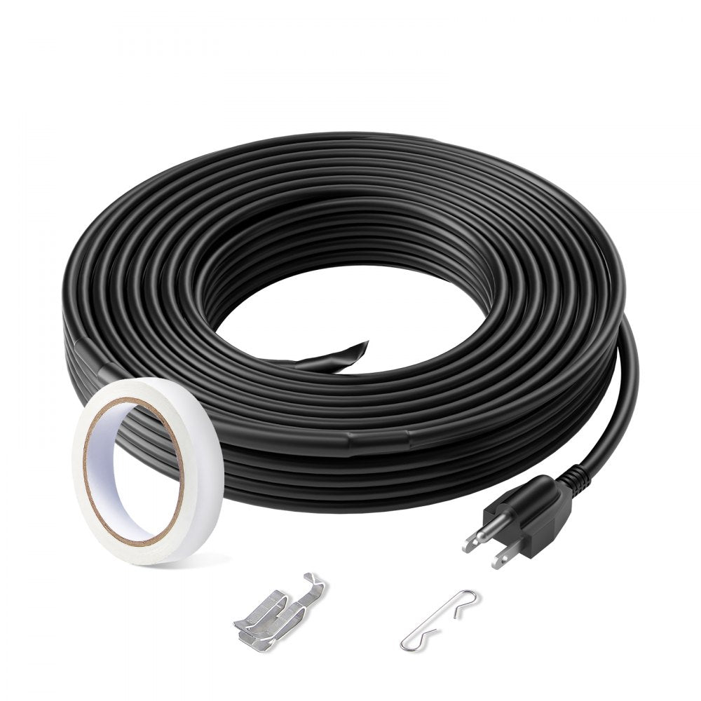 VEVOR Self-Regulating Pipe Heating Cable, 30FT 5W/FT Heat Tape for Pipes, Roof Snow Melting De-icing, Gutter and Pipe Freeze Protection