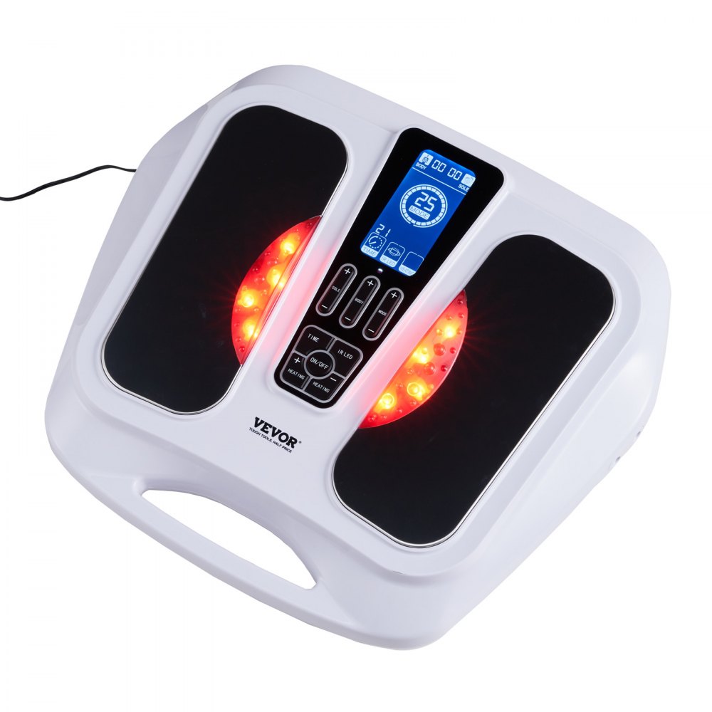 VEVOR Foot Circulation Stimulator with Heat, EMS & TENS Foot Massager for Neuropathy, Electric Foot Stimulator with 3-Level Temperature, 25 Modes & 50 Intensities for Pain Relief, Plantar Fasciitis