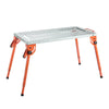 VEVOR Foldable Welding Table 44" x 21", 500LBS Capacity Welding Workbench with 4-Level Adjustable Height, Carbon Steel Work Bench with 6 Tool Slots & 0.63" Fixture Holes for Welding Assembly Repair