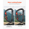 VEVOR Auto Locking Carabiner Clips, 3 PCS Heavy Duty Caribiner, Professional 30 KN / 6744 lbs Spindle Strength, D-Shaped for Climbing,Hiking,Rappelling,Rescue,Dog Leash,Hammocks, Swings