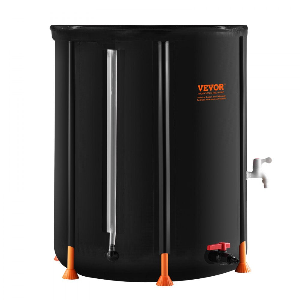 VEVOR Collapsible Rain Barrel, 53 Gallon/201 L Portable Rain Water Collection Barrel, PVC Rainwater Collection System with Spigots and Overflow Kit, Water Barrel  for Garden Water Catcher