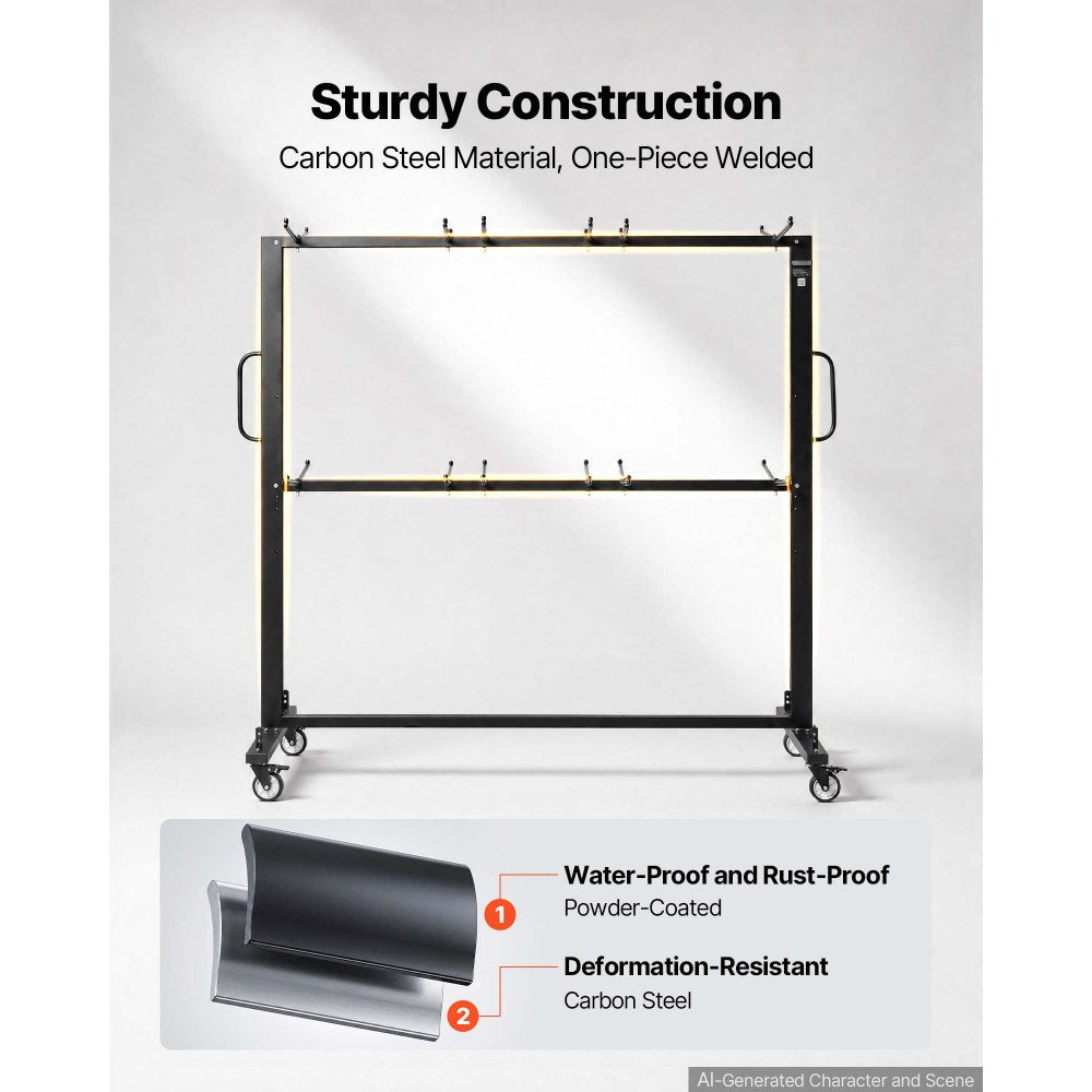 VEVOR Folding Table and Chair Cart 800 lbs Holds 42 Chairs & 12 Tables, for Large Event, Heavy-Duty Carbon Steel, Easy to Move, Storage Dolly, with Swivel Casters Locking Wheels, Waterproof Cover